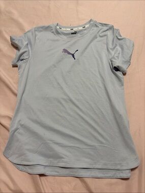 Puma Light Blue Tee with Purple Puma Logo
